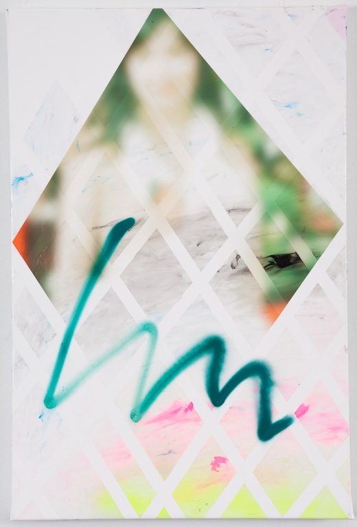 'Isobel' (swan dress) 20 x 30 spray paint, acrylic, inkjet on canvas 2012